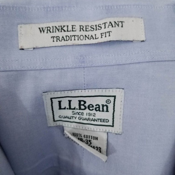 LL BEAN Men's Long Sleeve Traditional FIt Sz 18 - Picture 8 of 8